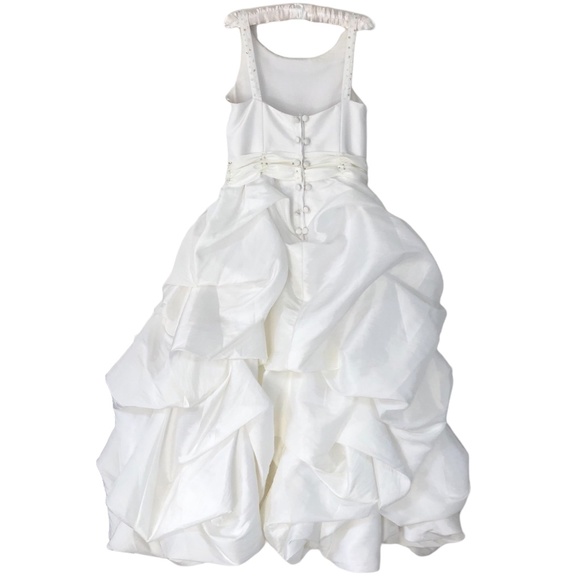 Designer Exquisite White Flower Girl Dress 3 - Picture 2 of 16